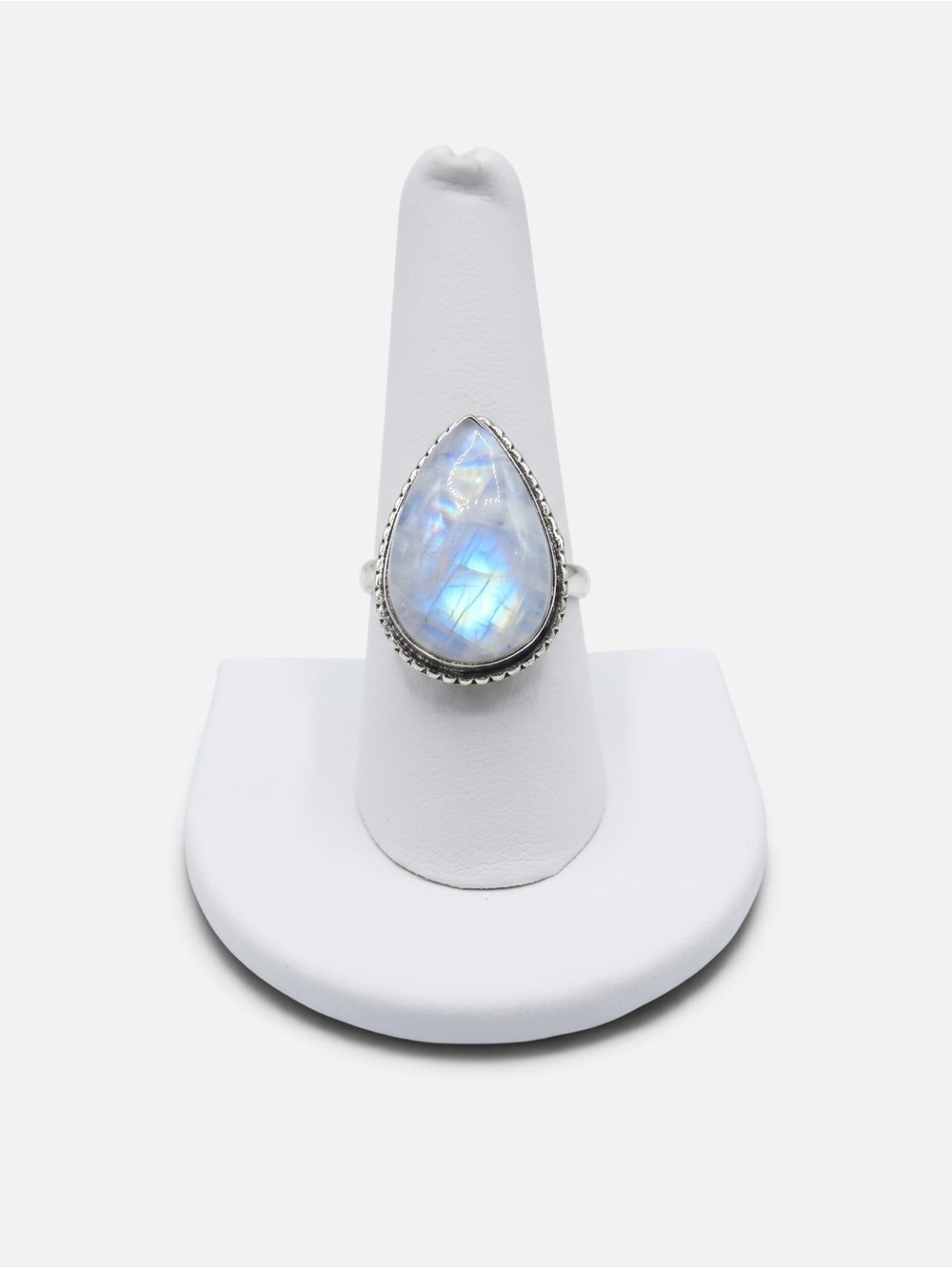 925 GRADE AAA RAINBOW MOONSTONE VINTAGE RING
